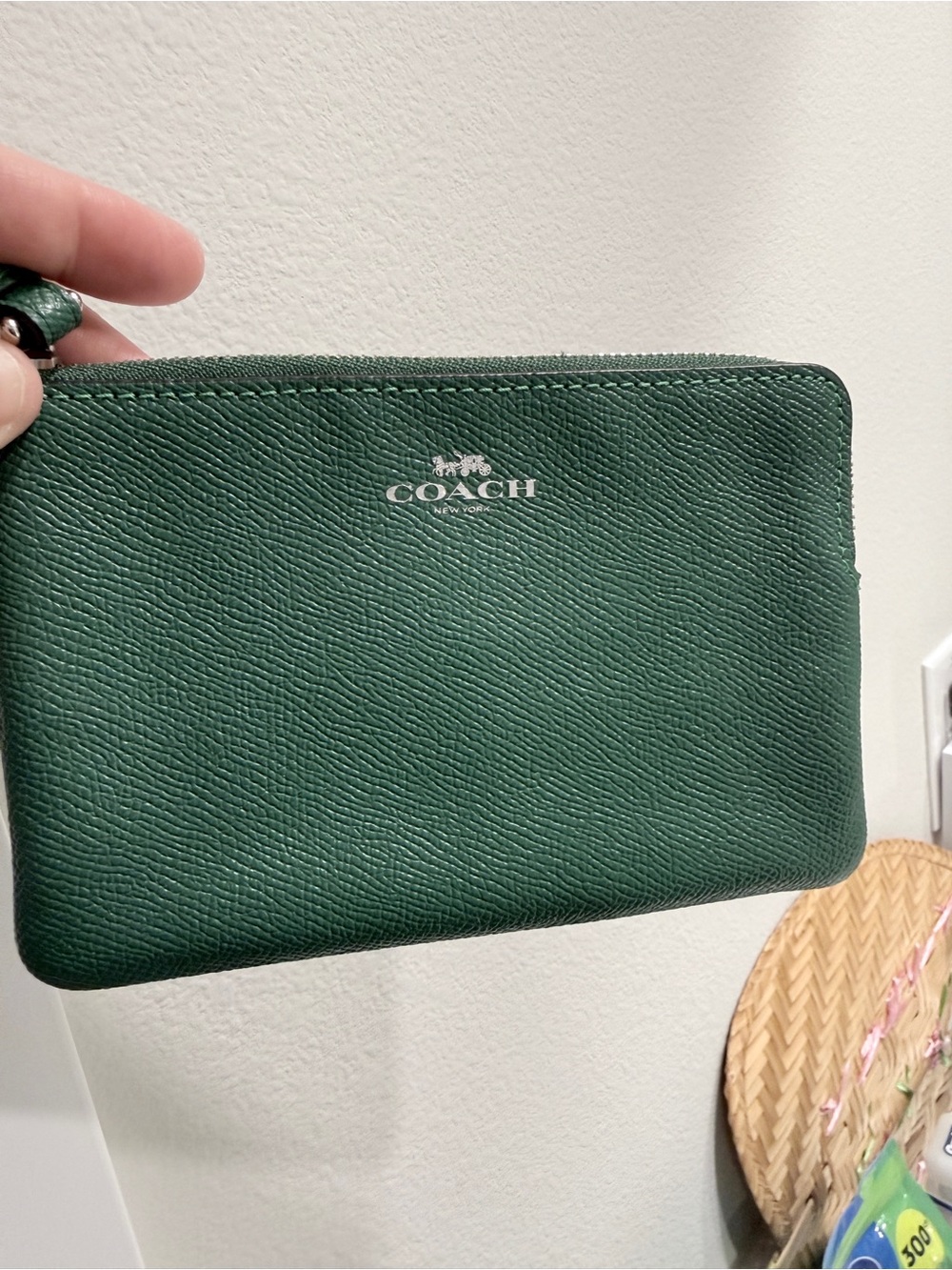 Green Coach Wristlet